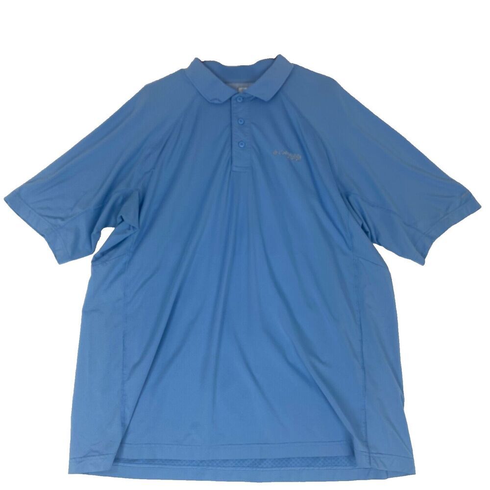 Columbia PFG Polo Shirt Mens XLarge Blue‎ Omni Freeze Zero Short Sleeve Fishing